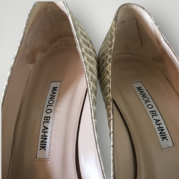 Manolo Blahnik Python Pointed Toe Pump - Picture 12 of 16